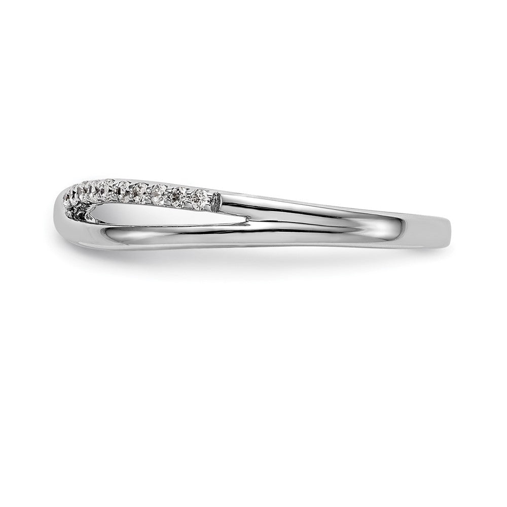Buy Stylish 14K White Gold Twisted Eternity Band with 1/10 Carat Diamond