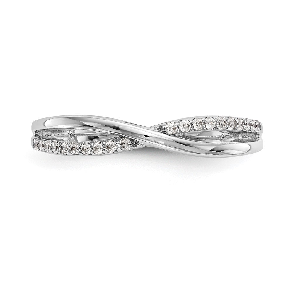 Buy Stylish 14K White Gold Twisted Eternity Band with 1/10 Carat Diamond
