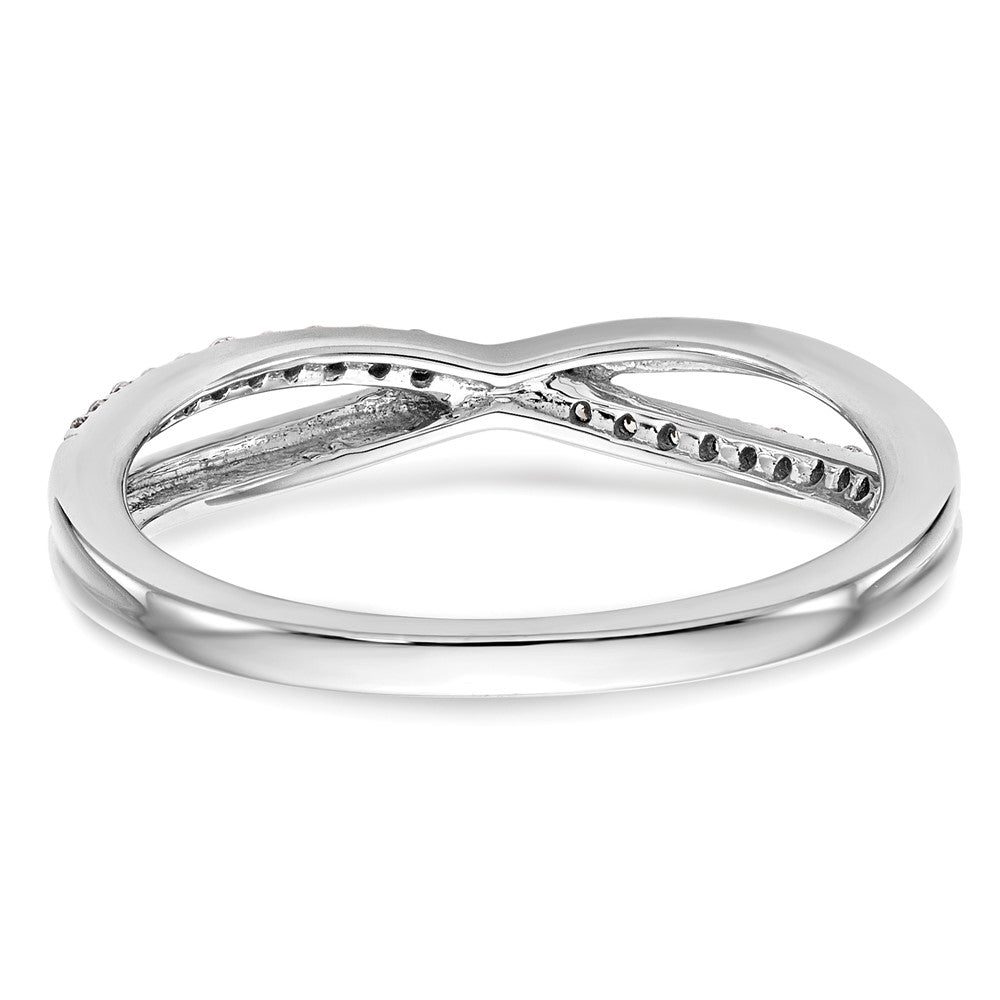 Buy Stylish 14K White Gold Twisted Eternity Band with 1/10 Carat Diamond