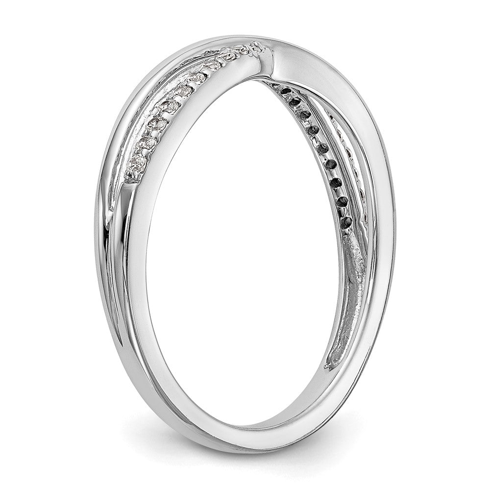 Buy Stylish 14K White Gold Twisted Eternity Band with 1/10 Carat Diamond