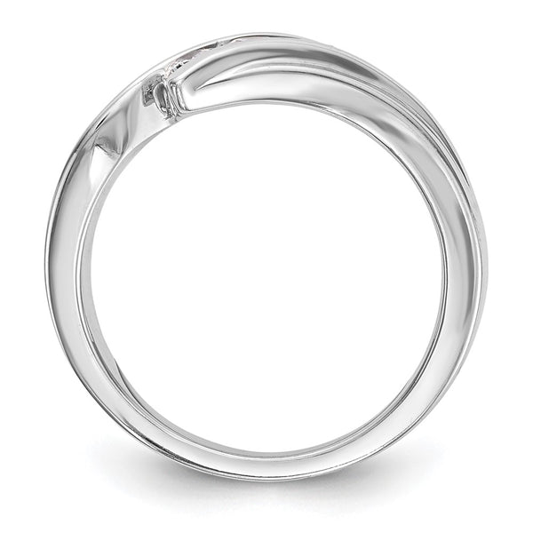 14K White Gold 3-Stone Bypass Diamond Ring for 3-3.0mm Stones