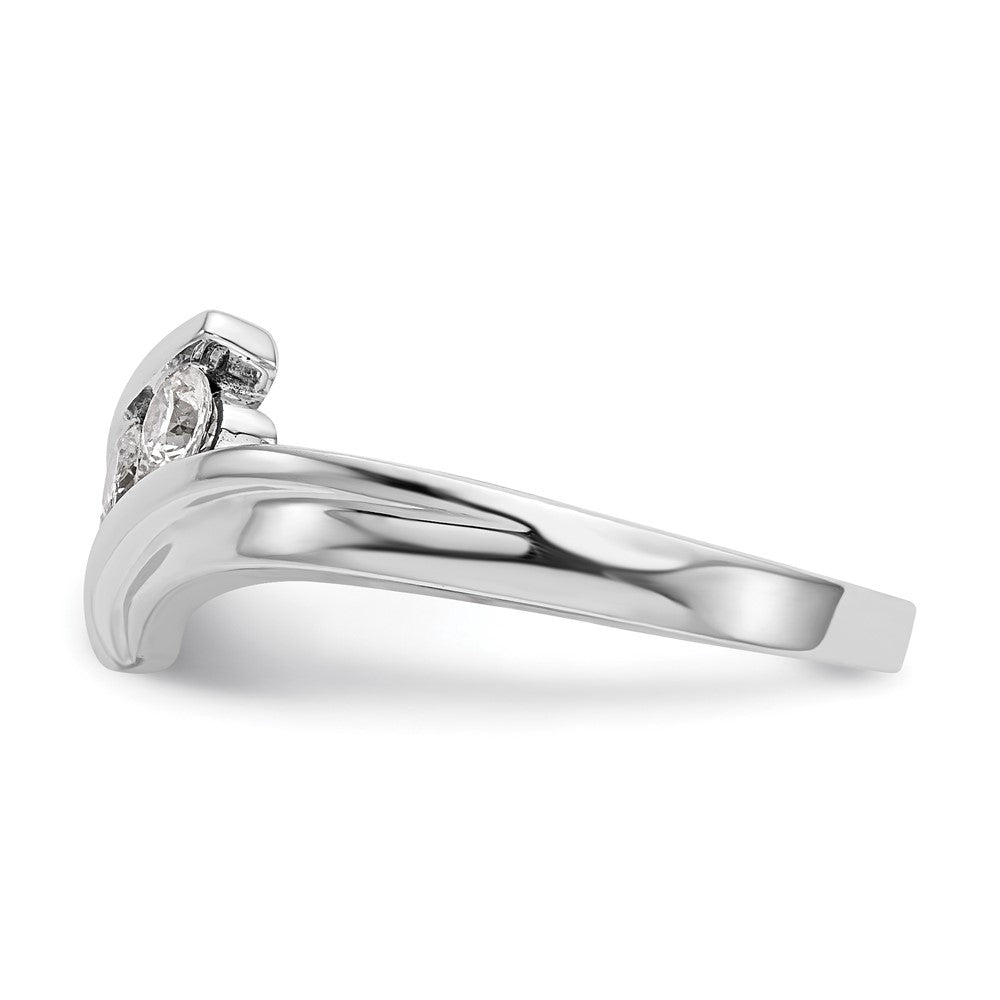 Exclusive 14K White Gold 3-Stone Bypass Diamond Ring for 3-3.0mm Stones