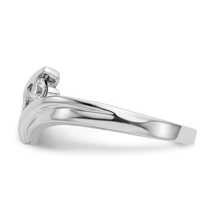 Buy Exclusive 14K White Gold 3-Stone Bypass Diamond Ring, 1/3 Carat Luxury-3