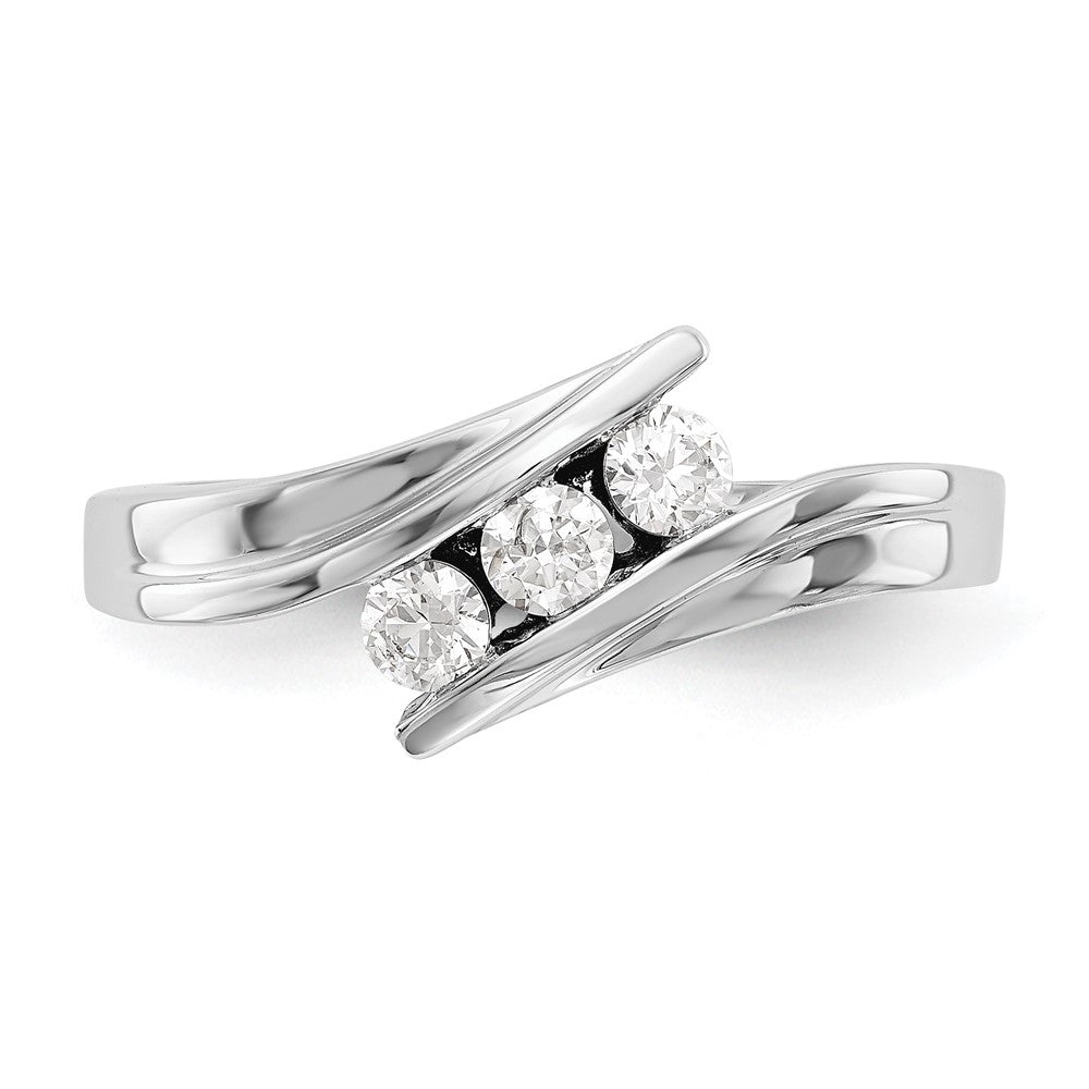 Buy Exclusive 14K White Gold 3-Stone Bypass Diamond Ring, 1/3 Carat Luxury