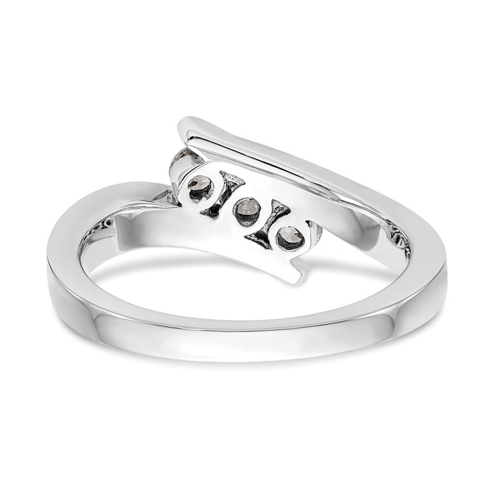 Buy Exclusive 14K White Gold 3-Stone Bypass Diamond Ring, 1/3 Carat Luxury-5