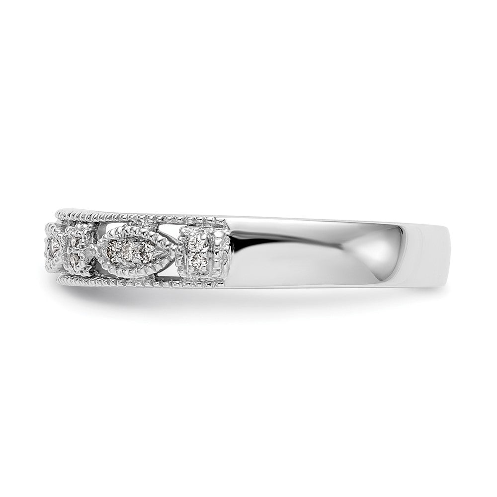 Buy Stylish 14K White Gold Diamond Wedding Band, 1/10 Carat Total Weight