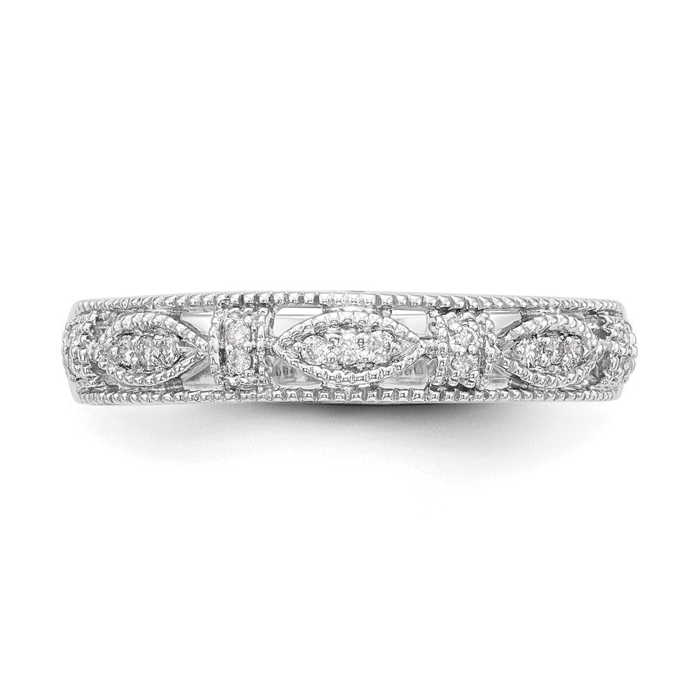 Buy Stylish 14K White Gold Diamond Wedding Band, 1/10 Carat Total Weight