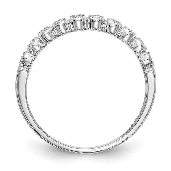 14K White Gold Diamond Band, 1/10 Carat Total Weight