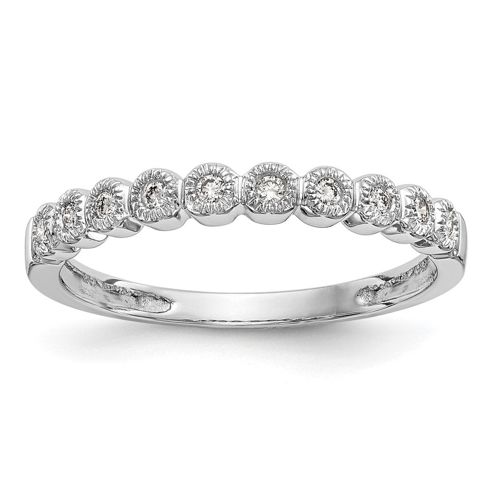 Buy Designer 14K White Gold Diamond Band, 1/10 Carat Total Weight - Stylish Value!