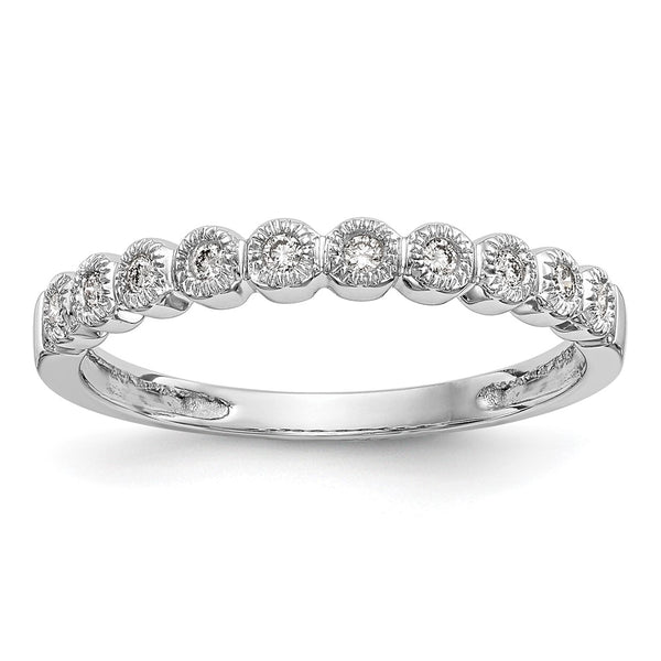 14K White Gold Diamond Band, 1/10 Carat Total Weight