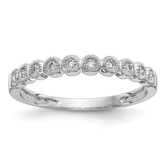Buy Designer 14K White Gold Diamond Band, 1/10 Carat Total Weight - Stylish Value!