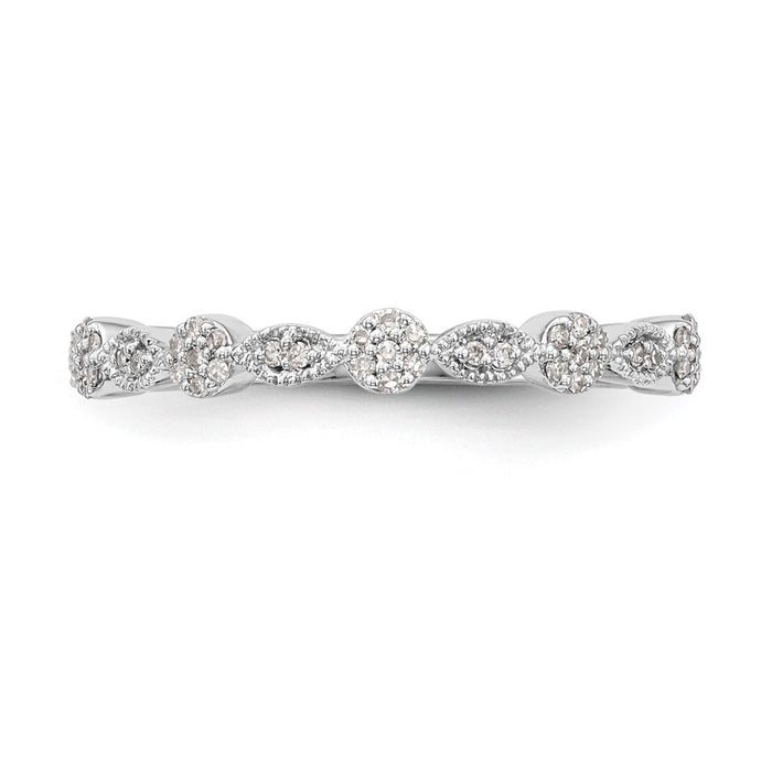 Buy 14K White Gold Wedding Band with 1/6 Carat Diamond - Stylish Value!-4