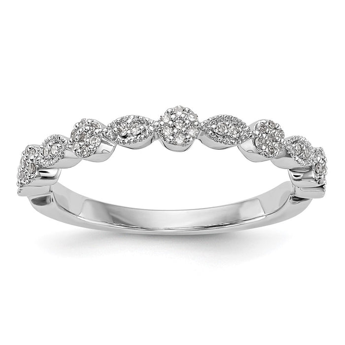 Buy 14K White Gold Wedding Band with 1/6 Carat Diamond - Stylish Value!-1