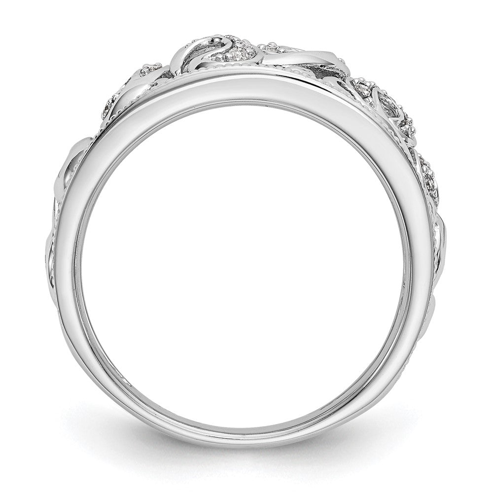 Buy Stylish 14K White Gold Twisted Diamond Band - 1/6 Carat Total Weight