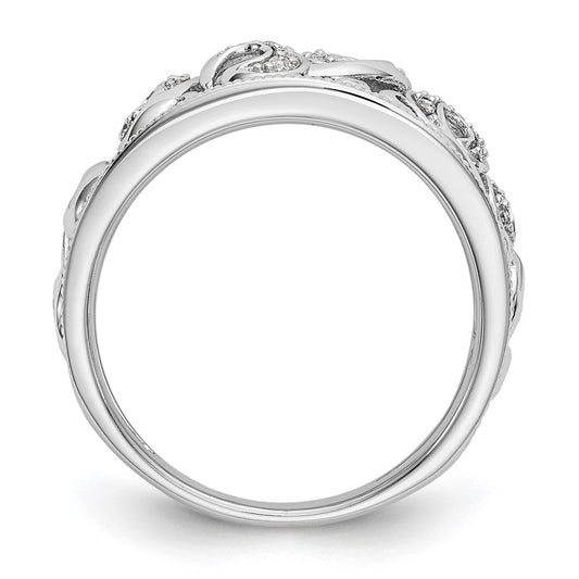 Buy Stylish 14K White Gold Twisted Diamond Band - 1/6 Carat Total Weight