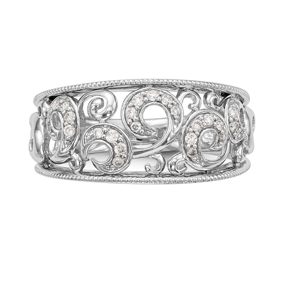 Buy Stylish 14K White Gold Twisted Diamond Band - 1/6 Carat Total Weight
