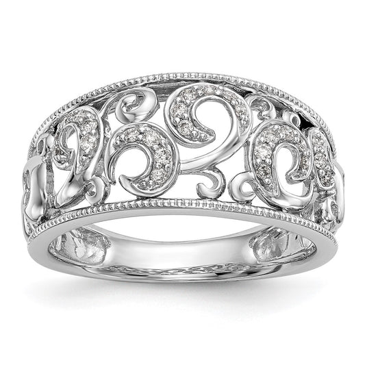 Buy Stylish 14K White Gold Twisted Diamond Band - 1/6 Carat Total Weight