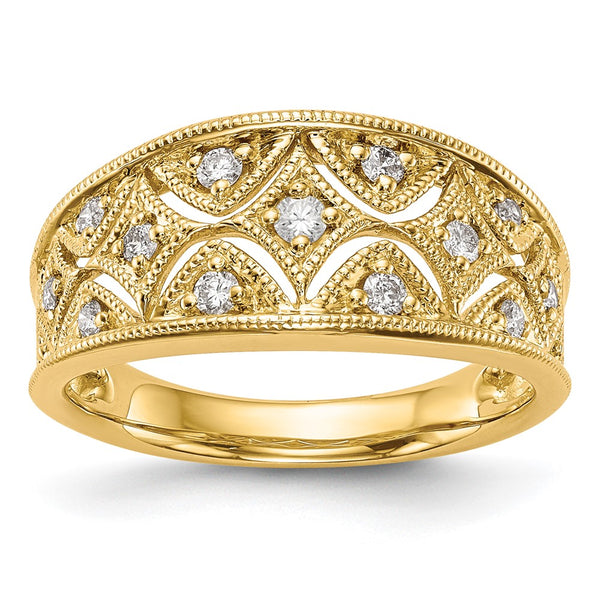 14K Vintage Diamond Eternity Band - 1/4 Carat Ring