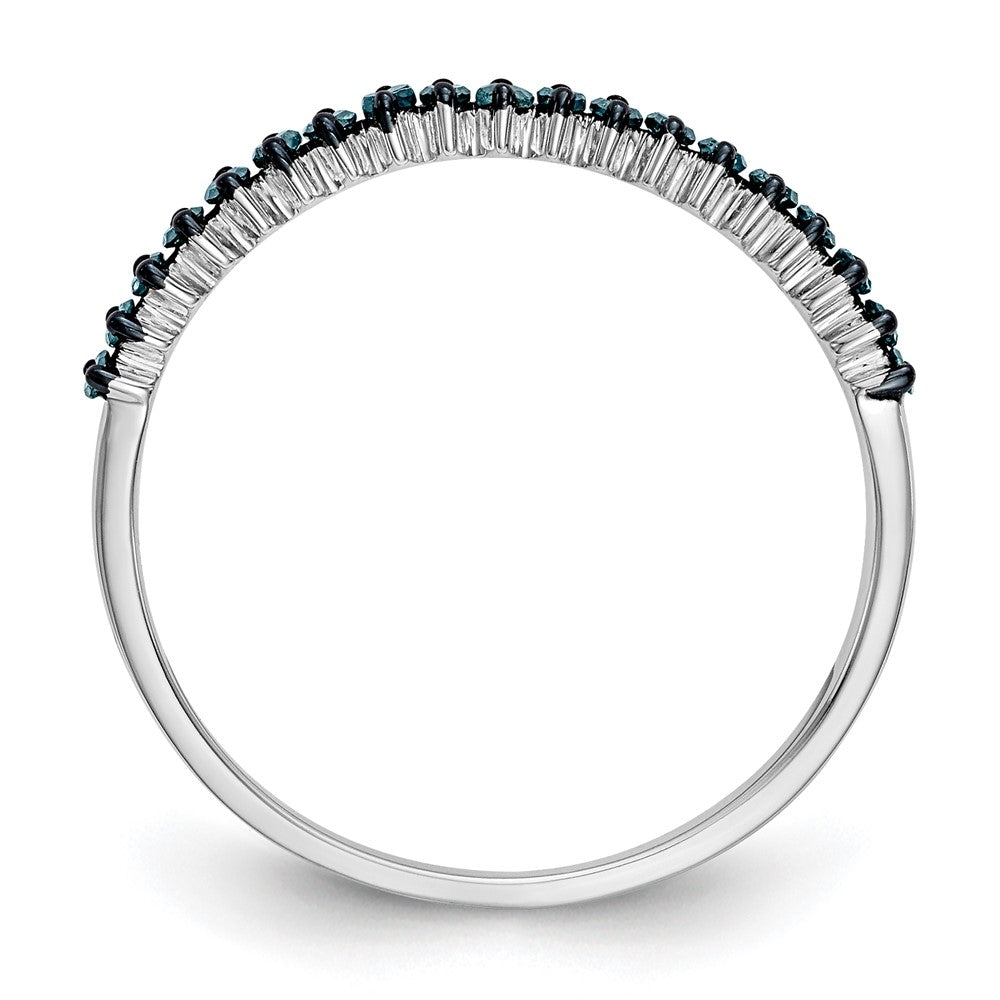 Exclusive 14K White Gold Band with 1/6 Carat Blue Diamonds - Stylish Value!