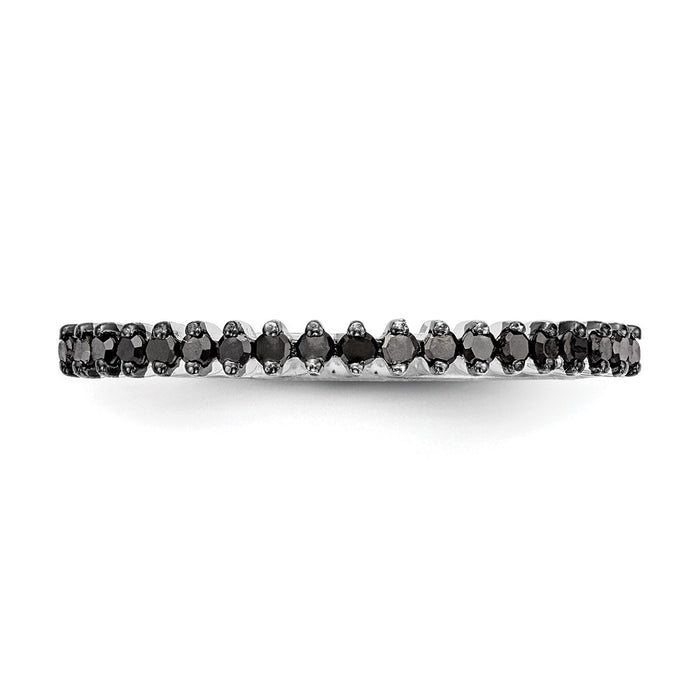Exclusive 14K White Gold Band with 1/6 Carat Blue Diamonds - Stylish Value!-4