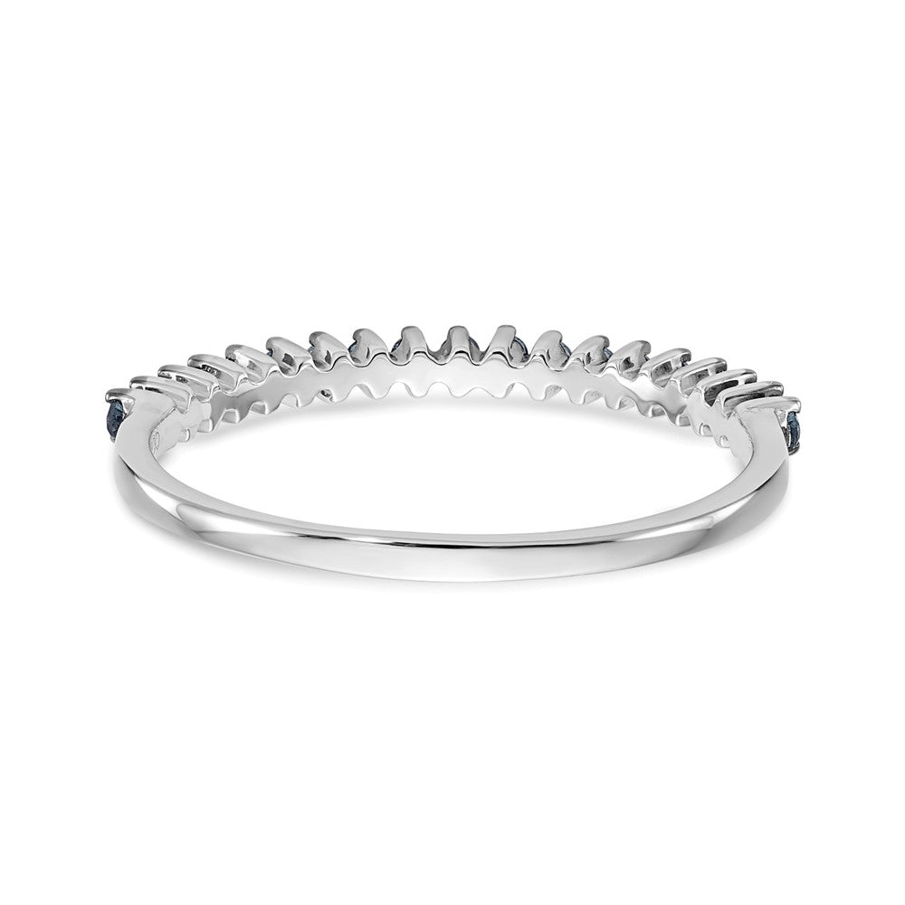 Exclusive 14K White Gold Band with 1/6 Carat Blue Diamonds - Stylish Value!