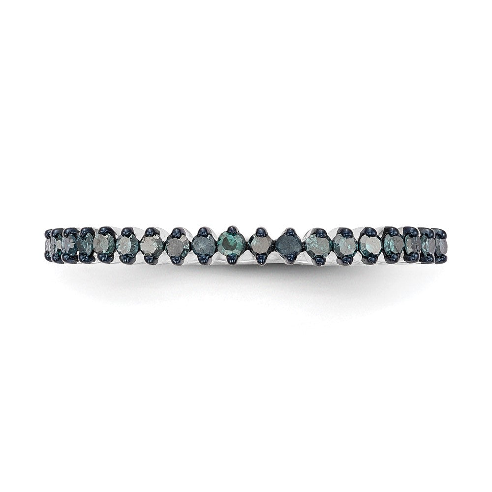Exclusive 14K White Gold 1/6 Carat Black Diamond Eternity Band - Stylish Value
