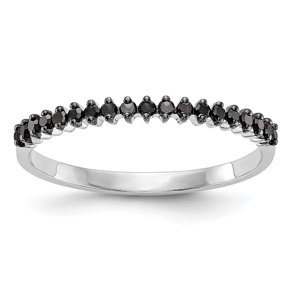 Exclusive 14K White Gold 1/6 Carat Black Diamond Eternity Band - Stylish Value