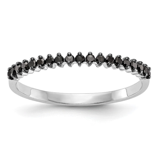 Exclusive 14K White Gold 1/6 Carat Black Diamond Eternity Band - Stylish Value