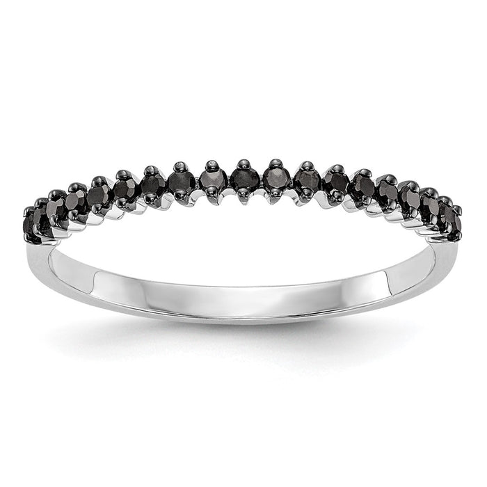 Exclusive 14K White Gold 1/6 Carat Black Diamond Eternity Band - Stylish Value-2