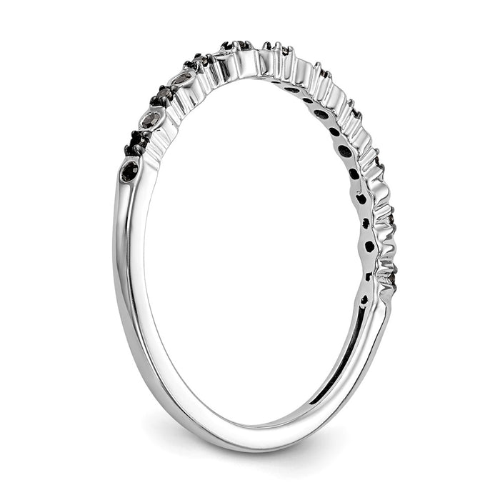 Buy 14K White Gold 1/10 Carat Black Diamond Eternity Band - Stylish Value!-6