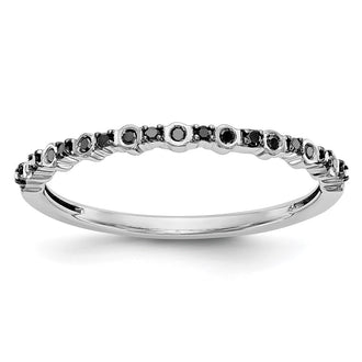 Buy 14K White Gold 1/10 Carat Black Diamond Eternity Band - Stylish Value!
