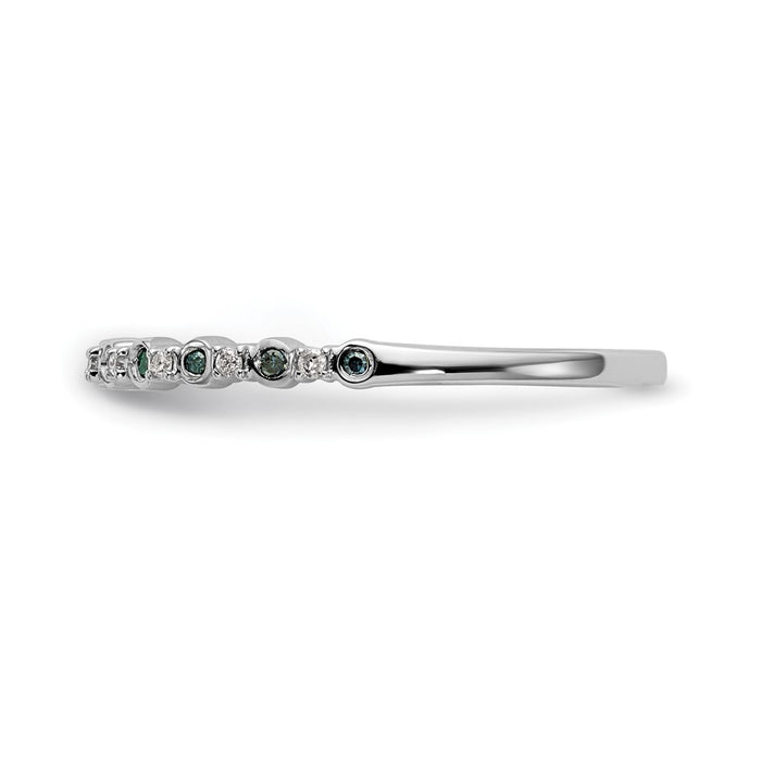 Buy Stylish 14K White Gold Complete Band with 1/10 Carat Diamonds-5