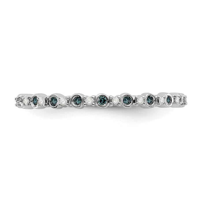 Buy Stylish 14K White Gold Complete Band with 1/10 Carat Diamonds-8
