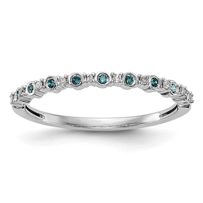 Buy Stylish 14K White Gold Complete Band with 1/10 Carat Diamonds-1