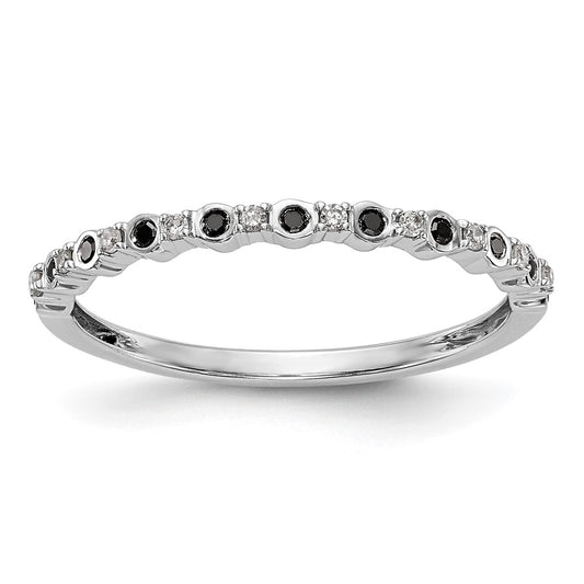 Buy Stylish 14K White Gold Eternity Band with 1/10 Carat Black & White Diamonds