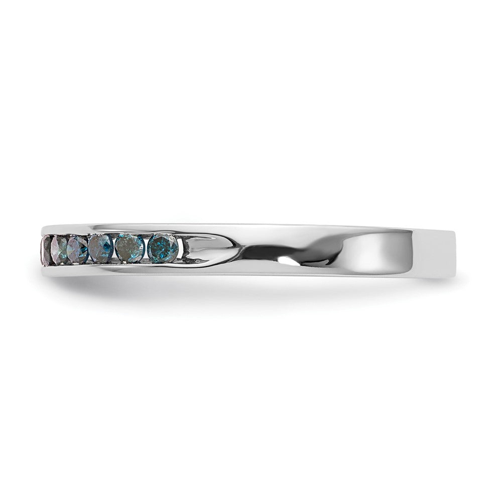 Buy Exclusive 14K White Gold Band with 1/4 Carat Blue Diamonds - Stylish Value!