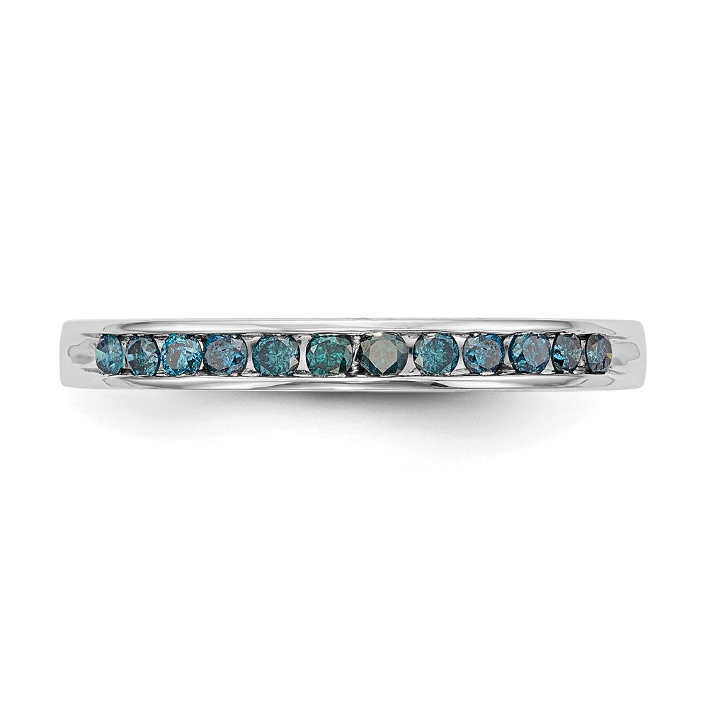Buy Exclusive 14K White Gold Band with 1/4 Carat Blue Diamonds - Stylish Value!