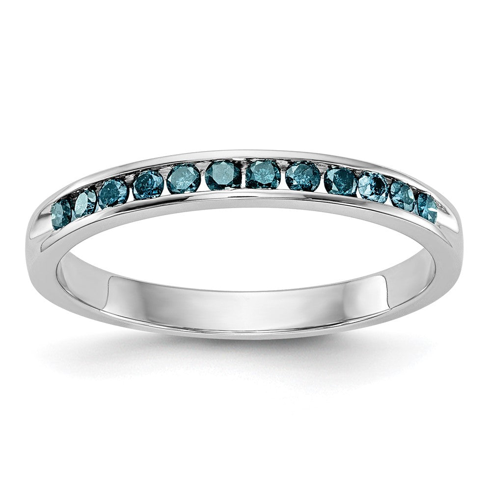 Buy Exclusive 14K White Gold Band with 1/4 Carat Blue Diamonds - Stylish Value!