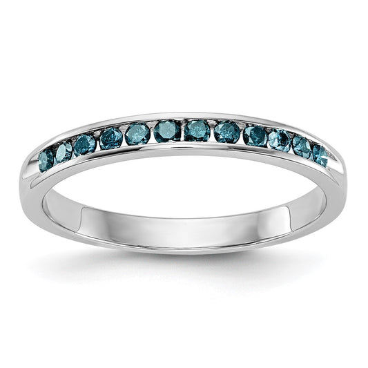 Buy Exclusive 14K White Gold Band with 1/4 Carat Blue Diamonds - Stylish Value!