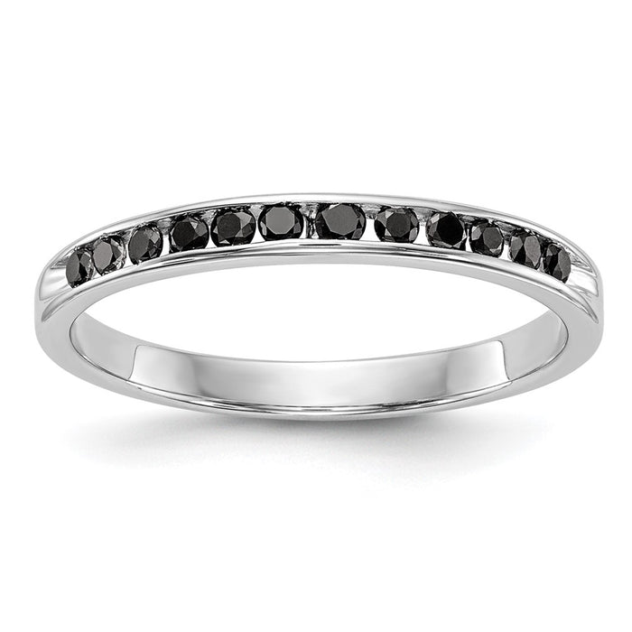 Buy Exclusive 14K White Gold Channel Set Band with 1/4 Carat Black Diamond - Luxury Value-2