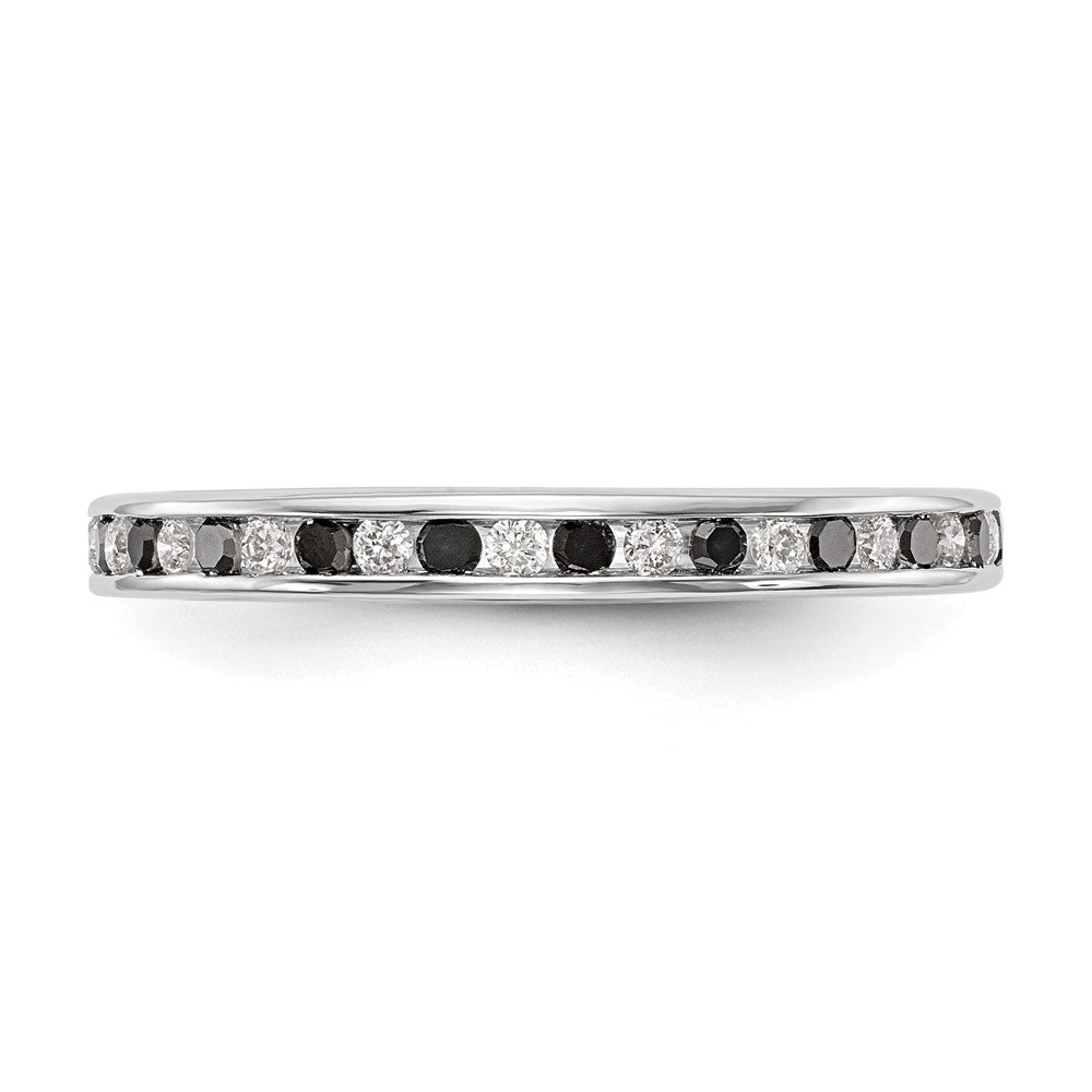 Buy 14K White Gold Channel Set Band - 1/4 Carat Black and White Diamonds, Stylish Value