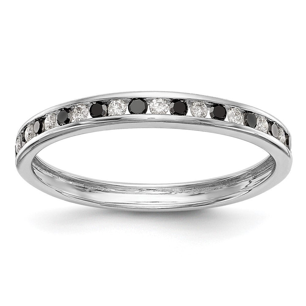 Buy 14K White Gold Channel Set Band - 1/4 Carat Black and White Diamonds, Stylish Value