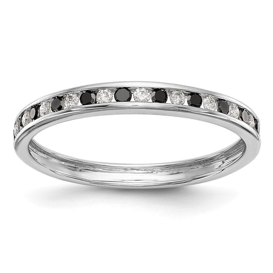 Buy 14K White Gold Channel Set Band - 1/4 Carat Black and White Diamonds, Stylish Value