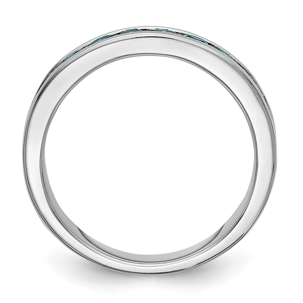 High-Quality 14K White Gold 3/4 Carat Blue Diamond Band - Stylish Luxury!