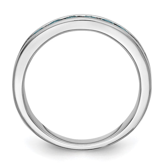 High-Quality 14K White Gold 3/4 Carat Blue Diamond Band - Stylish Luxury!