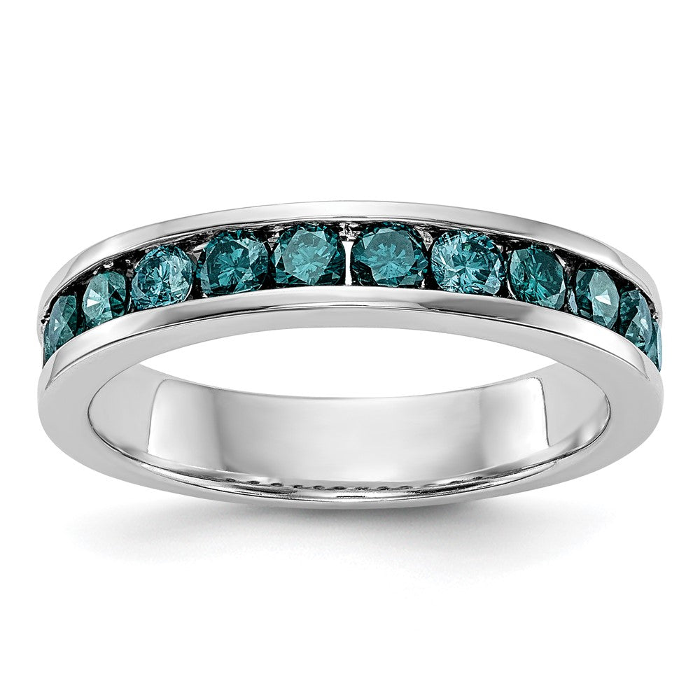 High-Quality 14K White Gold 3/4 Carat Blue Diamond Band - Stylish Luxury!