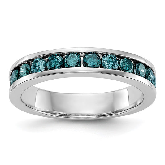High-Quality 14K White Gold 3/4 Carat Blue Diamond Band - Stylish Luxury!