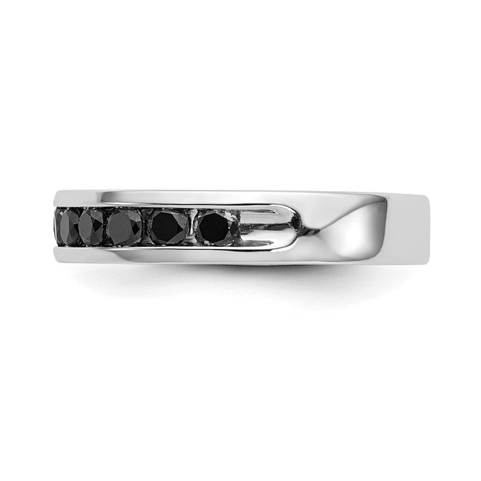 Buy Exclusive 14K White Gold 3/4 Carat Black Diamond Channel Set Band-3