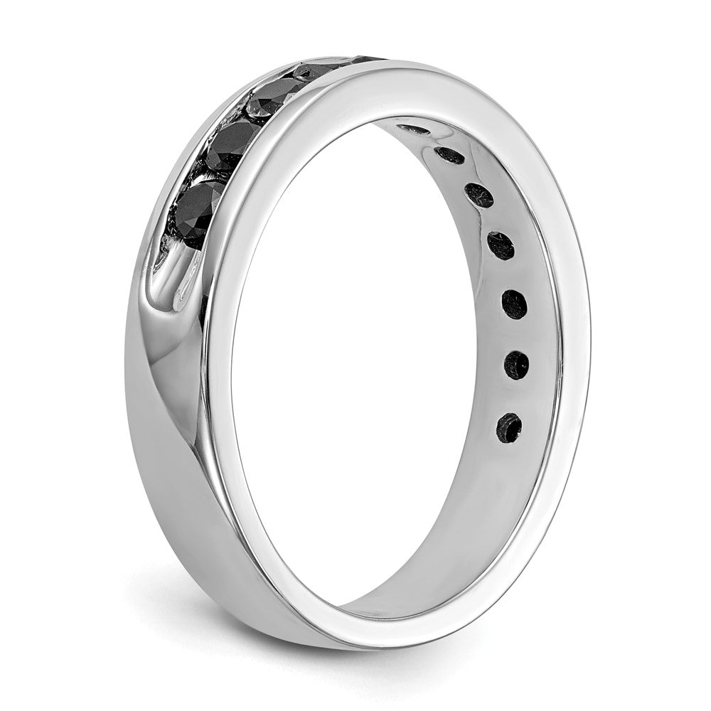 Buy Exclusive 14K White Gold 3/4 Carat Black Diamond Channel Set Band