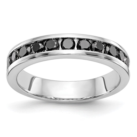 Buy Exclusive 14K White Gold 3/4 Carat Black Diamond Channel Set Band